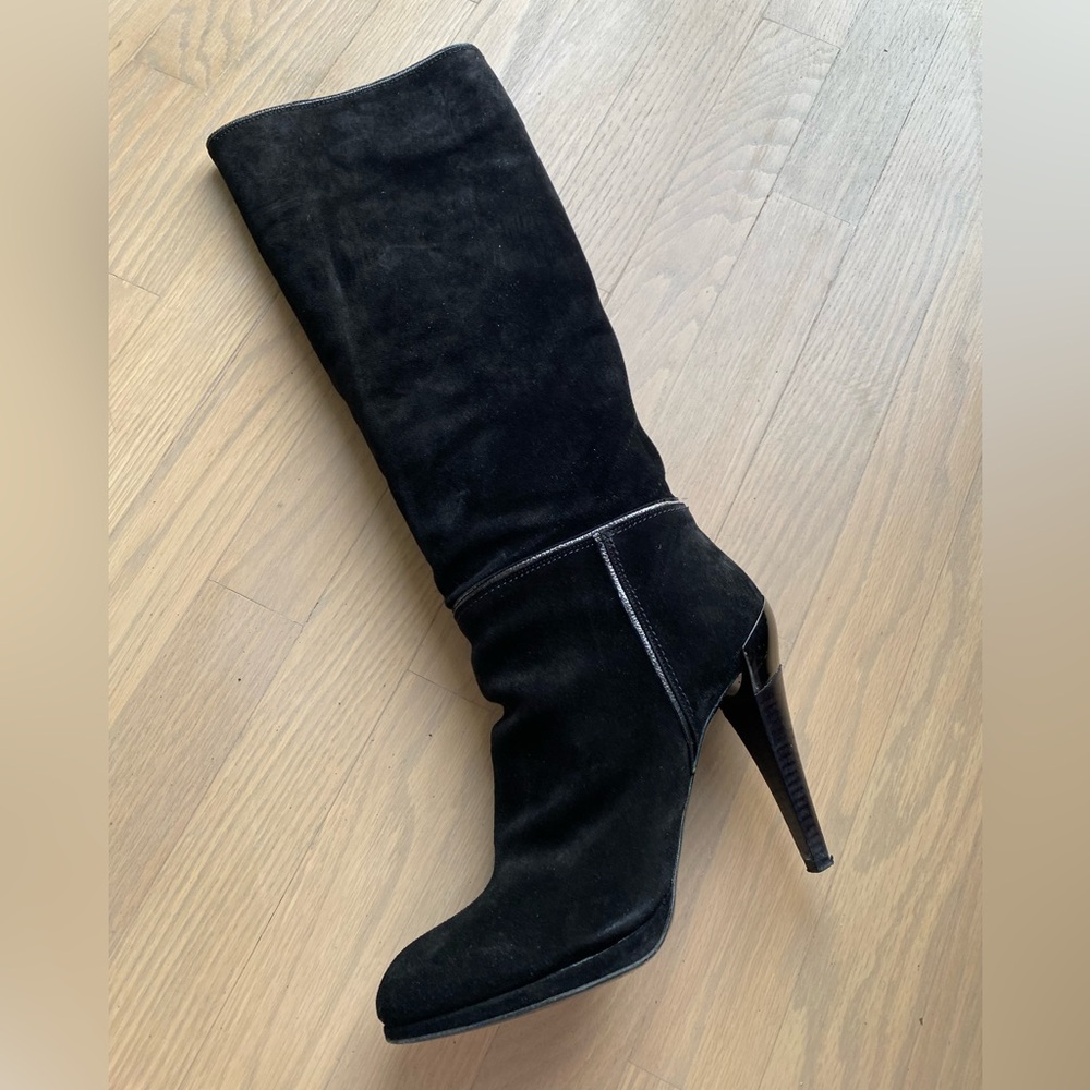 Elegant “Sebastian Milano” Italian Suede Knee-High Boots